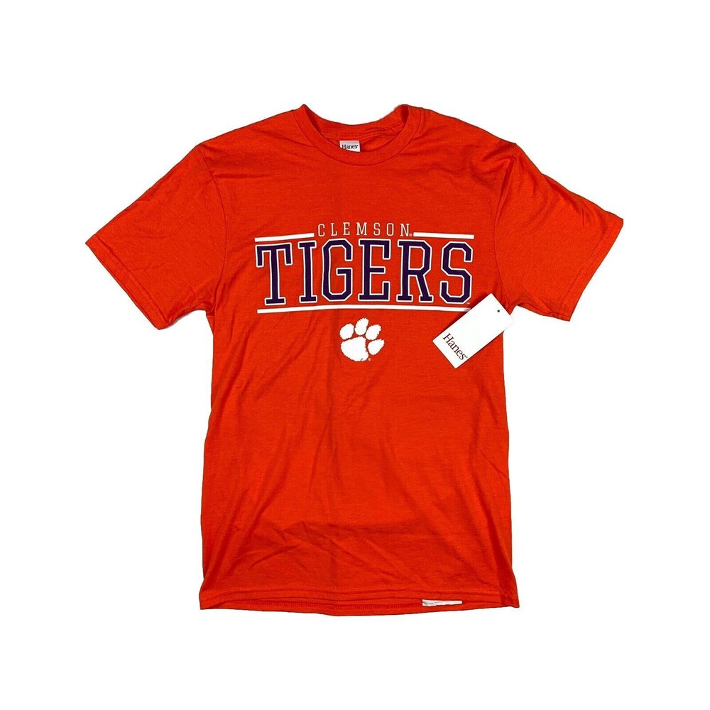 New Clemson Tigers Short Sleeve T-Shirt Orange Cotton Blend Men S Orange NWT